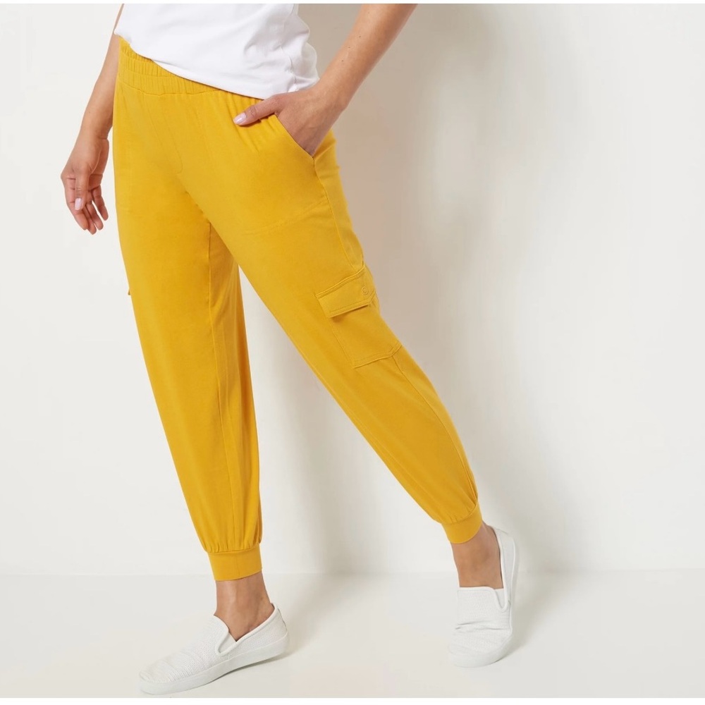 NWT Sunday Yellow Track Pants with Elastic Cuffs Jogger Style ….201 B